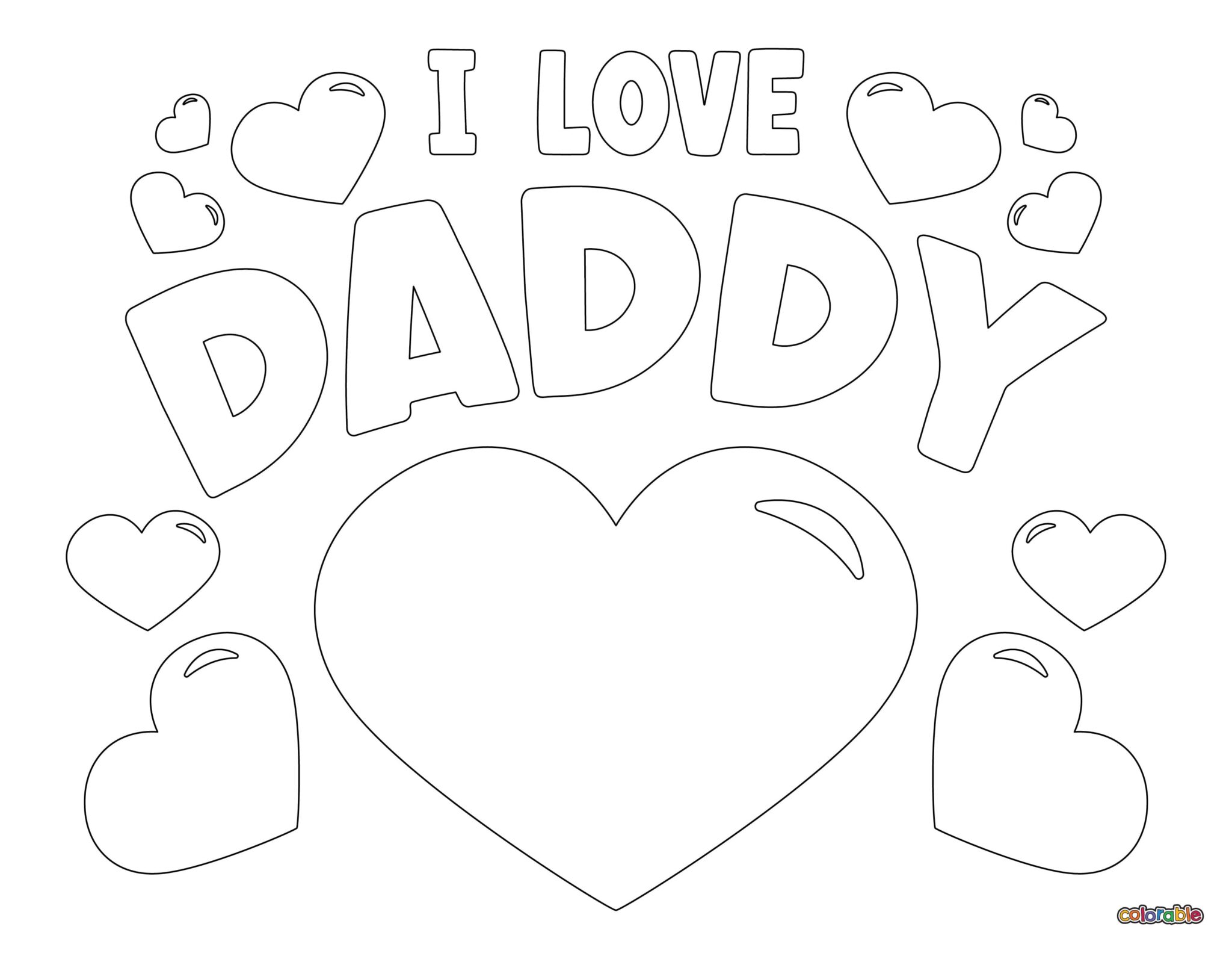I Love You Dad Coloring Pages - 20 Free Pages | Colorable