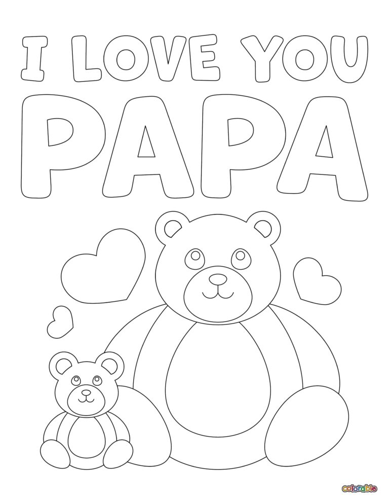 I Love You Dad Coloring Pages - 20 Free Pages | Colorable