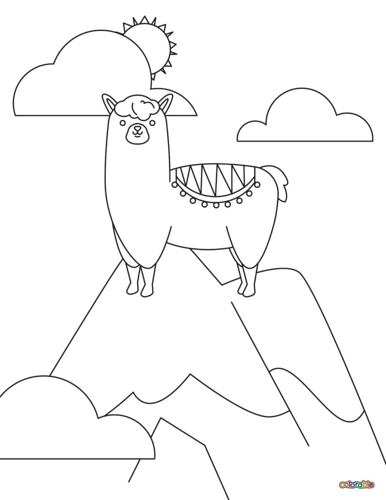 Printable-Alpaca-Coloring-Page-1