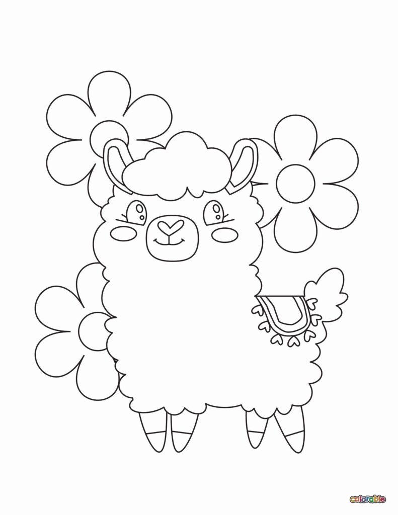 Printable-Alpaca-Coloring-Page-9-ALT