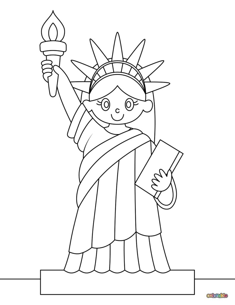 Printable-Statue-of-Liberty-Coloring-Page-1