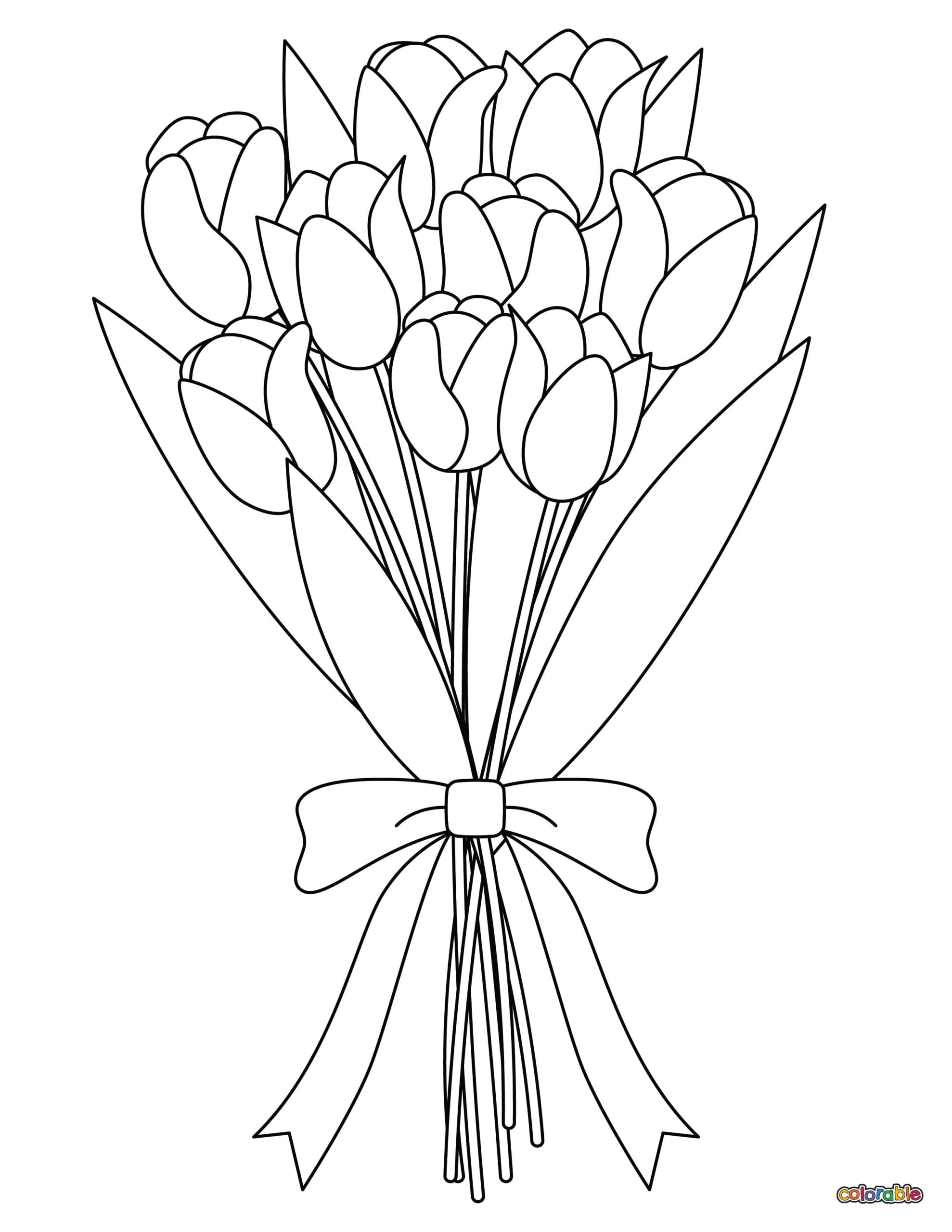 Tulip Coloring Pages - 30 Free Pages | Colorable