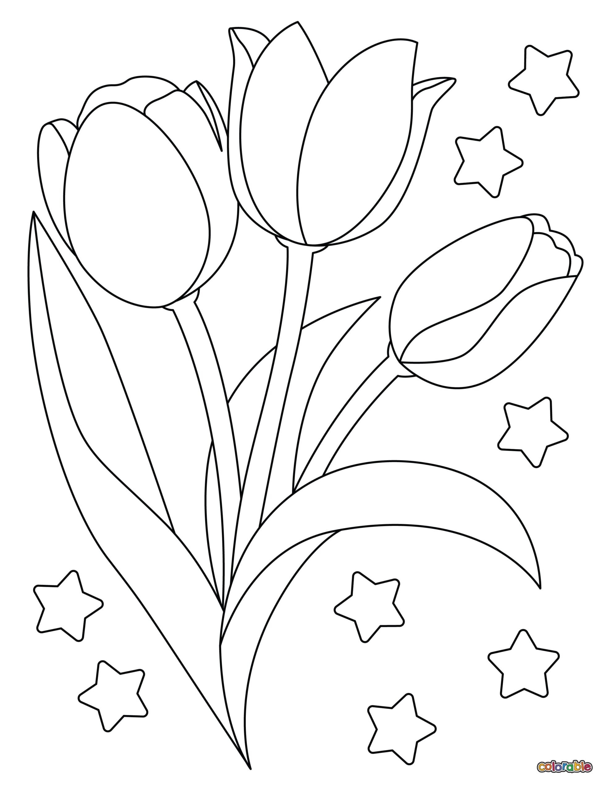 Tulip Coloring Pages - 30 Free Pages | Colorable