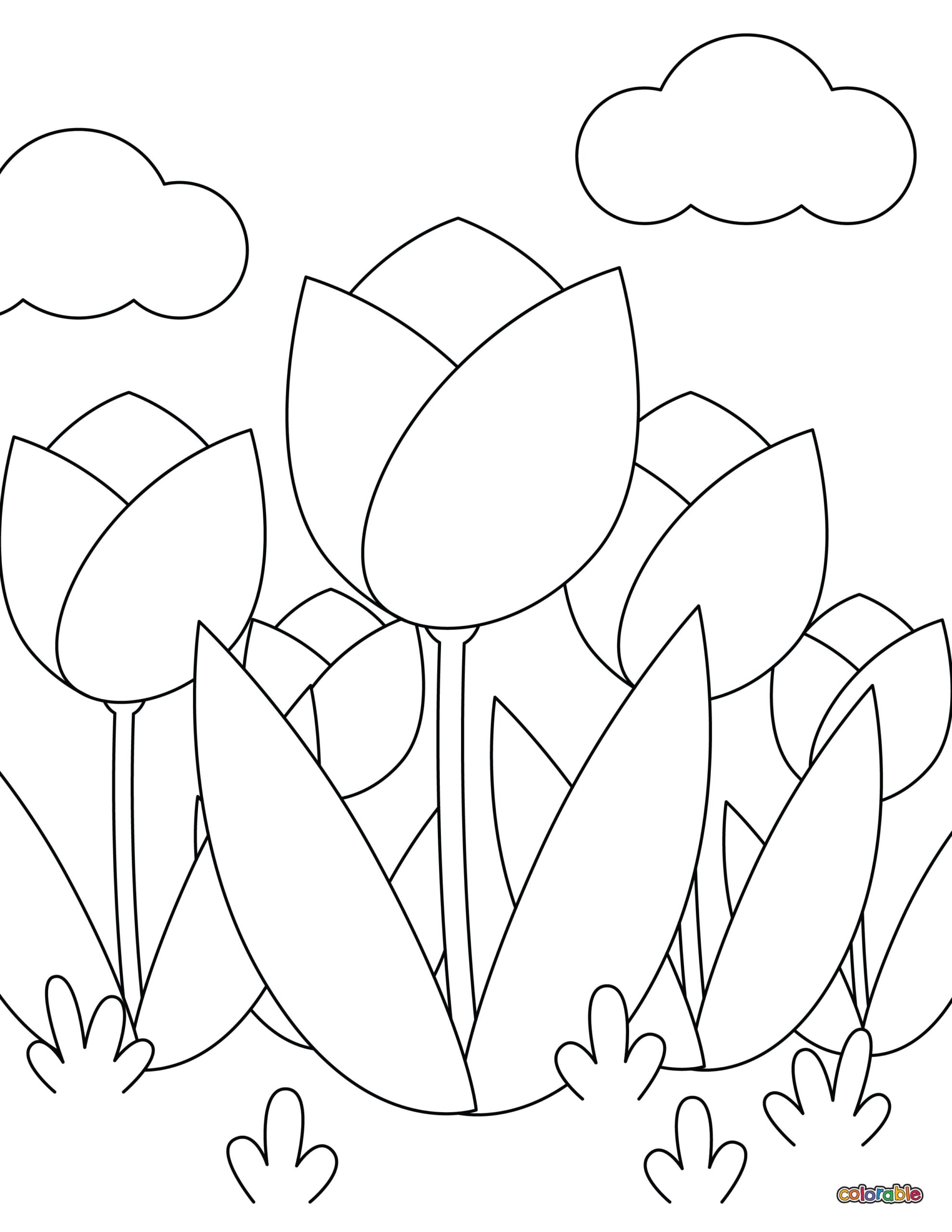 Tulip Coloring Pages - 30 Free Pages | Colorable