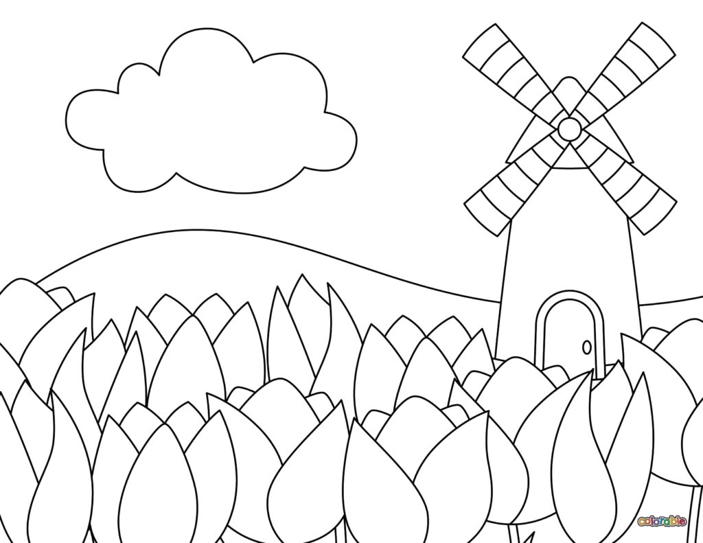 Printable-Tulip-Coloring-Page-4