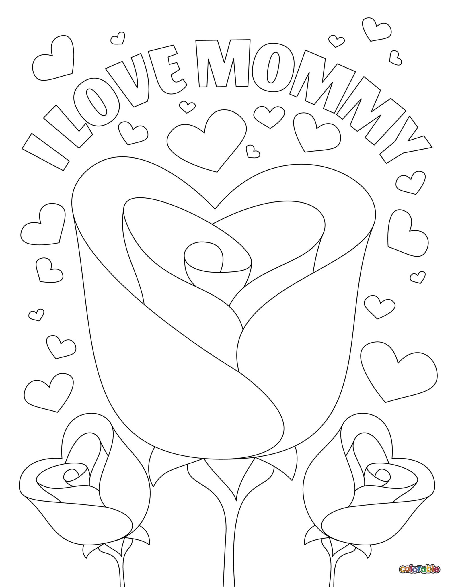 I Love You Mom Coloring Pages - 20 Free Pages | Colorable