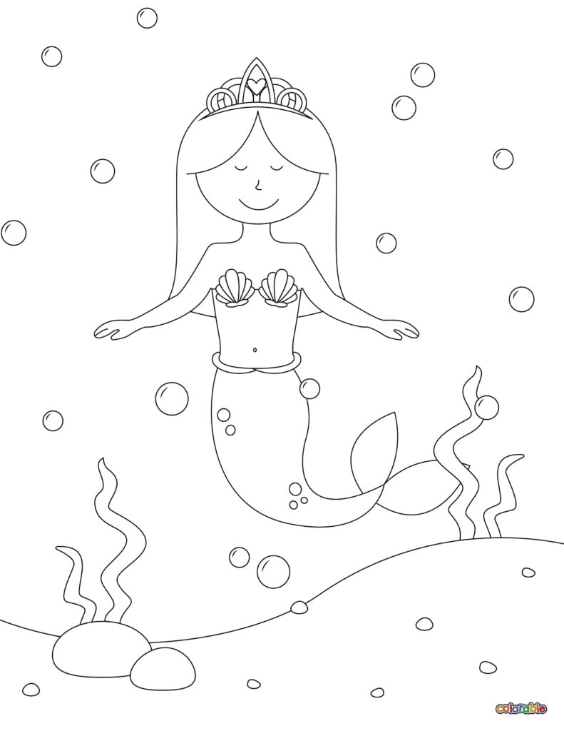 Printable-Mermaid-Coloring-Page-2