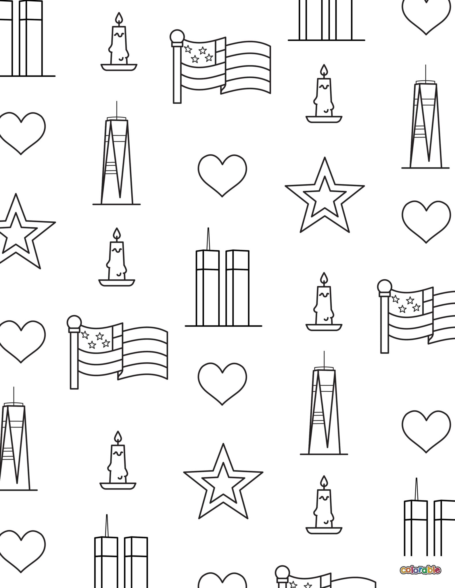 9/11 Coloring Pages - 25 Free Pages | Colorable