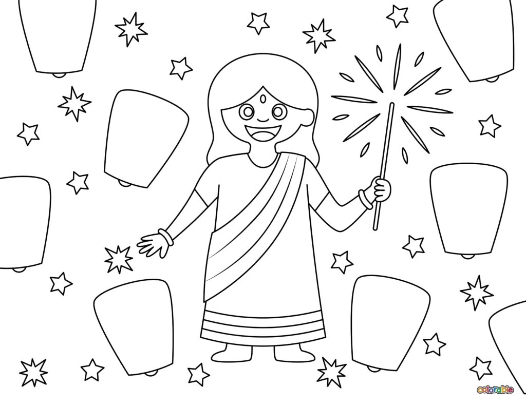 Printable-Diwali-Coloring-Page-5