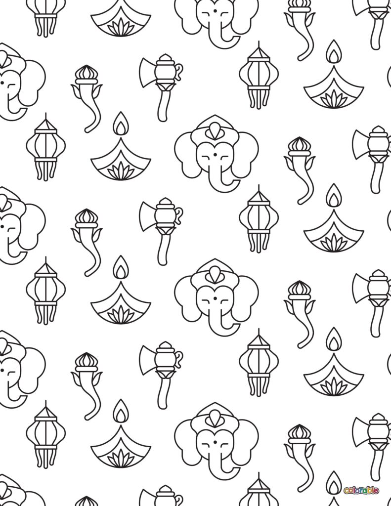 Printable-Diwali-Coloring-Page-7