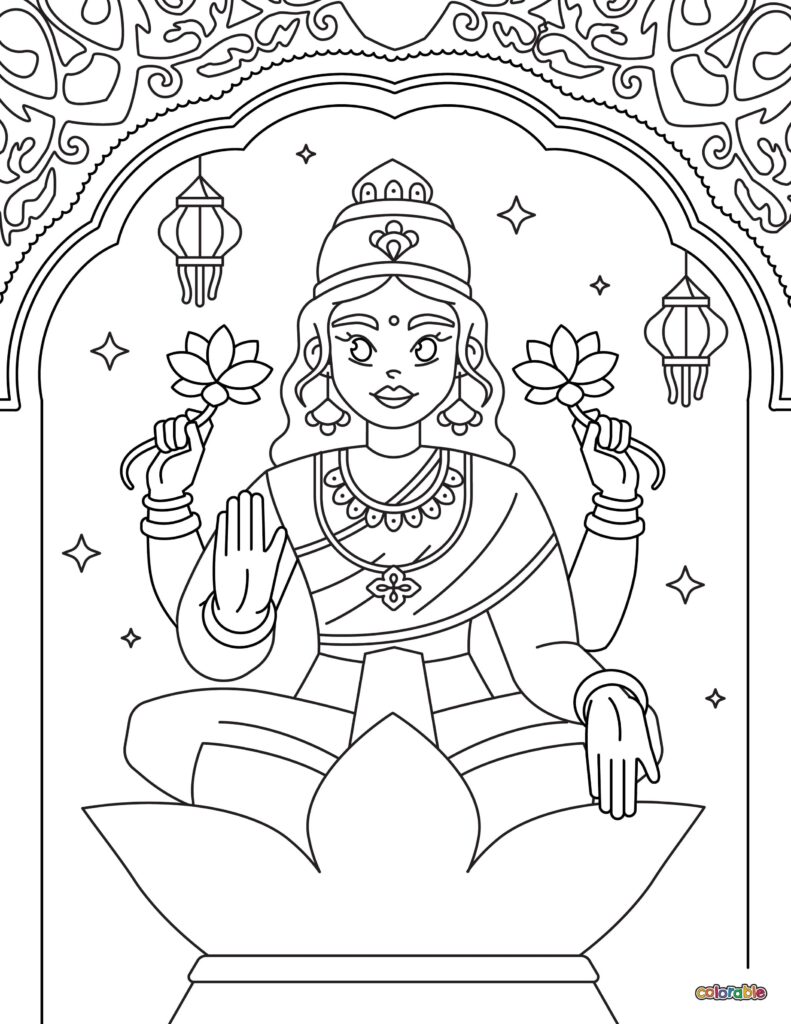 Printable-Diwali-Coloring-Page-8
