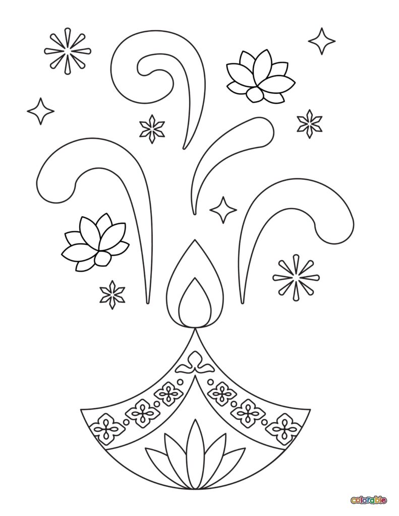 Printable-Diwali-Coloring-Page-9